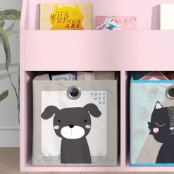 Kinderregal Luigi Rosa 72 x 79 cm mit 2 Faltboxen (Hund, Katze) Vicco