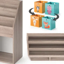 Kinderregal Luigi Sonoma 72 x 79 cm mit 2 Faltboxen opt.1 Vicco