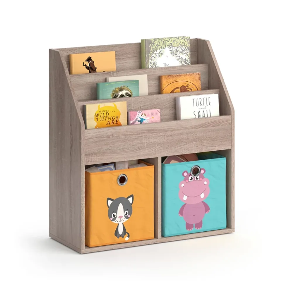 Kinderregal Luigi Sonoma 72 x 79 cm mit 2 Faltboxen opt.1 Vicco