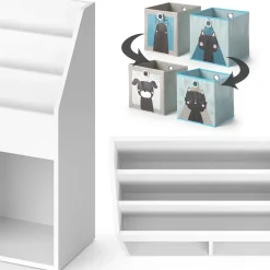 Kinderregal Luigi Weiß 72 x 79 cm mit 2 Faltboxen opt.4 Vicco