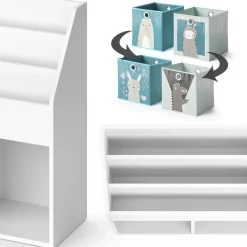 Kinderregal Luigi Weiß 72 x 79 cm mit 2 Faltboxen opt.6 Vicco