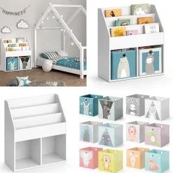 Kinderregal Luigi Weiß 72 x 79 cm mit 2 Faltboxen opt.6 Vicco
