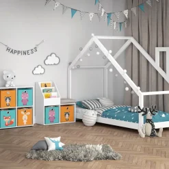 Kinderregal Luigi Weiß 72 x 79 cm Mini, mit 2 Faltboxen opt.1 Vicco