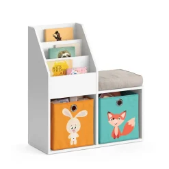 Kinderregal Luigi Weiß 72 x 79 cm Mini, mit 2 Faltboxen opt.1 Vicco