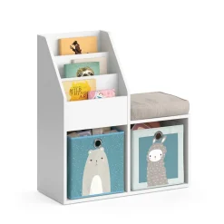 Kinderregal Luigi Weiß 30.9 x 79 cm Mini, mit 2 Faltboxen opt.6 Vicco