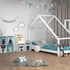 Kinderregal Luigi Weiß 30.9 x 79 cm Mini, mit 2 Faltboxen opt.4 Vicco