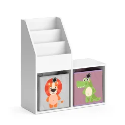 Kinderregal Luigi Weiß 30.9 x 79 cm Mini, mit 2 Faltboxen opt.3 Vicco