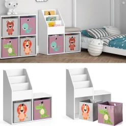 Kinderregal Luigi Weiß 30.9 x 79 cm Mini, mit 2 Faltboxen opt.3 Vicco
