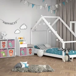 Kinderregal Luigi Weiß 30.9 x 79 cm Mini, mit 2 Faltboxen opt.3 Vicco