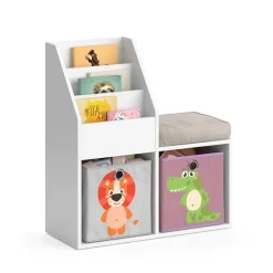 Kinderregal Luigi Weiß 30.9 x 79 cm Mini, mit 2 Faltboxen opt.3 Vicco