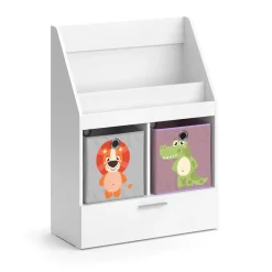 Kinderregal Luigi Weiß 72 x 96.2 cm mit Schublade und 2 Faltboxen opt.4 Vicco