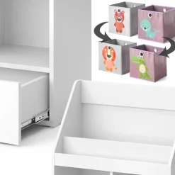 Kinderregal Luigi Weiß 72 x 96.2 cm mit Schublade und 2 Faltboxen opt.4 Vicco