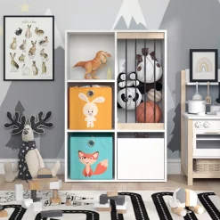 Kinderregal Luigi Weiß 29.2 x 107.8 cm mit 2 Faltboxen opt.1 Vicco