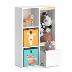 Kinderregal Luigi Weiß 29.2 x 107.8 cm mit 2 Faltboxen opt.1 Vicco