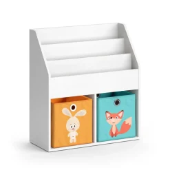 Kinderregal Luigi Weiß 72 x 79 cm mit 2 Faltboxen opt.1 Vicco