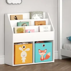 Kinderregal Luigi Weiß 72 x 79 cm mit 2 Faltboxen opt.1 Vicco