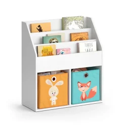 Kinderregal Luigi Weiß 72 x 79 cm mit 2 Faltboxen opt.1 Vicco