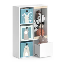 Kinderregal Luigi Weiß 29.2 x 107.8 cm mit 2 Faltboxen opt.6 Vicco