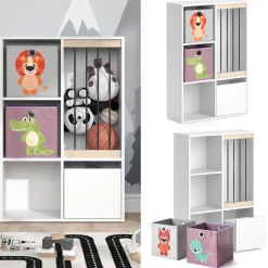 Kinderregal Luigi Weiß 29.2 x 107.8 cm mit 2 Faltboxen opt.3 Vicco
