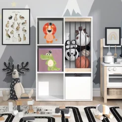 Kinderregal Luigi Weiß 29.2 x 107.8 cm mit 2 Faltboxen opt.3 Vicco