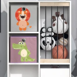 Kinderregal Luigi Weiß 29.2 x 107.8 cm mit 2 Faltboxen opt.3 Vicco