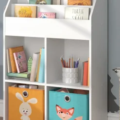 Kinderregal Luigi Weiß 72 x 114.2 cm mit 2 Faltboxen Vicco