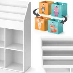 Kinderregal Luigi Weiß 72 x 114.2 cm mit 2 Faltboxen Vicco