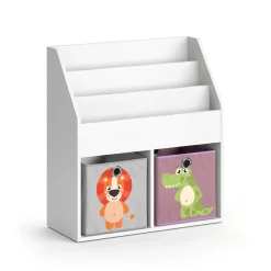 Kinderregal Luigi Weiß 72 x 79 cm mit 2 Faltboxen opt.3 Vicco