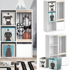 Kinderregal Luigi Weiß 29.2 x 107.8 cm mit 2 Faltboxen opt.4 Vicco