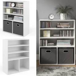 Kinderregal Luigi Weiß 72 x 90.2 cm 2 Fächer Vicco