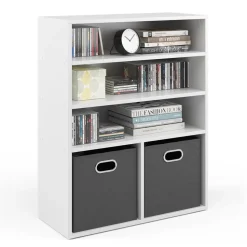 Kinderregal Luigi Weiß 72 x 90.2 cm 2 Fächer Vicco