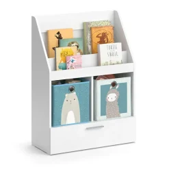 Kinderregal Luigi Weiß 72 x 96.2 cm mit Schublade und 2 Faltboxen opt.1 Vicco
