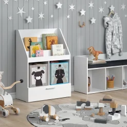 Kinderregal Luigi Weiß 72 x 96.2 cm mit Schublade und 2 Faltboxen opt.3 Vicco
