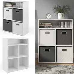 Kinderregal Luigi Weiß 72 x 90.2 cm 4 Fächer Vicco