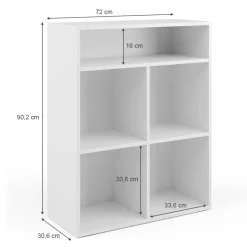 Kinderregal Luigi Weiß 72 x 90.2 cm 4 Fächer Vicco