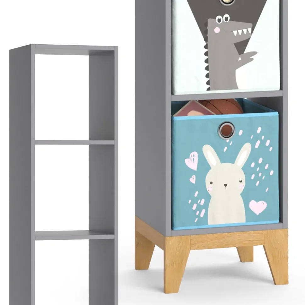Kinderregal Malia Grau 35.2 x 159.5 cm Vicco