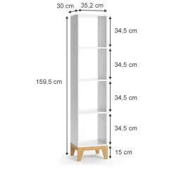 Kinderregal Malia Weiß 35.2 x 159.5 cm Vicco