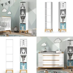 Kinderregal Malia Weiß 35.2 x 159.5 cm Vicco