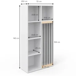 Kinderregal Marvin Weiß 72 x 143 cm Vicco