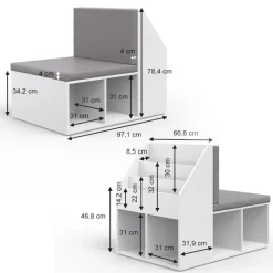 Kinderregal Onix Weiß 97.1 x 78.4 cm Vicco