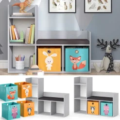 Kindersitzbank Luigi Grau 107.2 x 88.6 cm mit 2 Faltboxen opt.2 Vicco