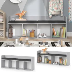Kindersitzbank Luigi Weiß 142.4 x 53.4 cm 4 Fächer Vicco
