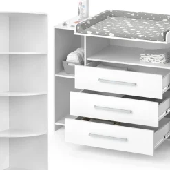 Kinderzimmer-Set Oskar Weiß 2 Teile, mit Wickelkommode und Spielzeugregal Vicco