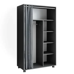 Kleiderschrank Doros Grau 100 x 168 cm Vicco