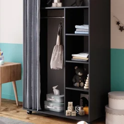 Kleiderschrank Doros Grau 100 x 168 cm Vicco