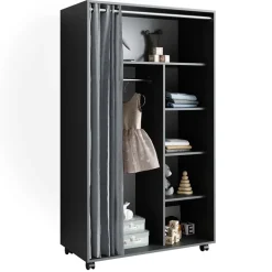 Kleiderschrank Doros Grau 100 x 168 cm Vicco