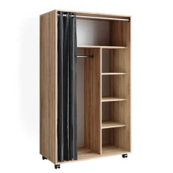 Kleiderschrank Doros Sonoma 100 x 168 cm offen, mit Rollen Vicco