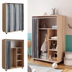 Kleiderschrank Doros Sonoma 100 x 146.6 cm offen rollbar Vicco