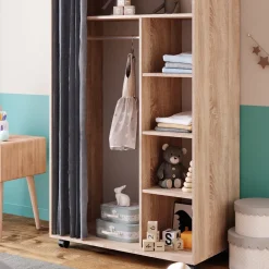 Kleiderschrank Doros Sonoma 100 x 168 cm offen, mit Rollen Vicco