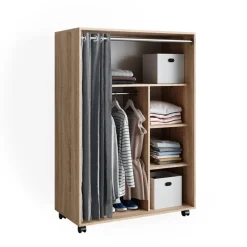Kleiderschrank Doros Sonoma 100 x 146.6 cm mit Rollen Vicco